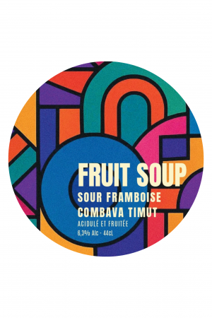 fruit-soup-sour-framboise-combava-timut-6-3 maltolab.jpg Bouteille de Fruit Soup, sour artisanale à 6,3° à la framboise, combava et poivre timut, maltolab